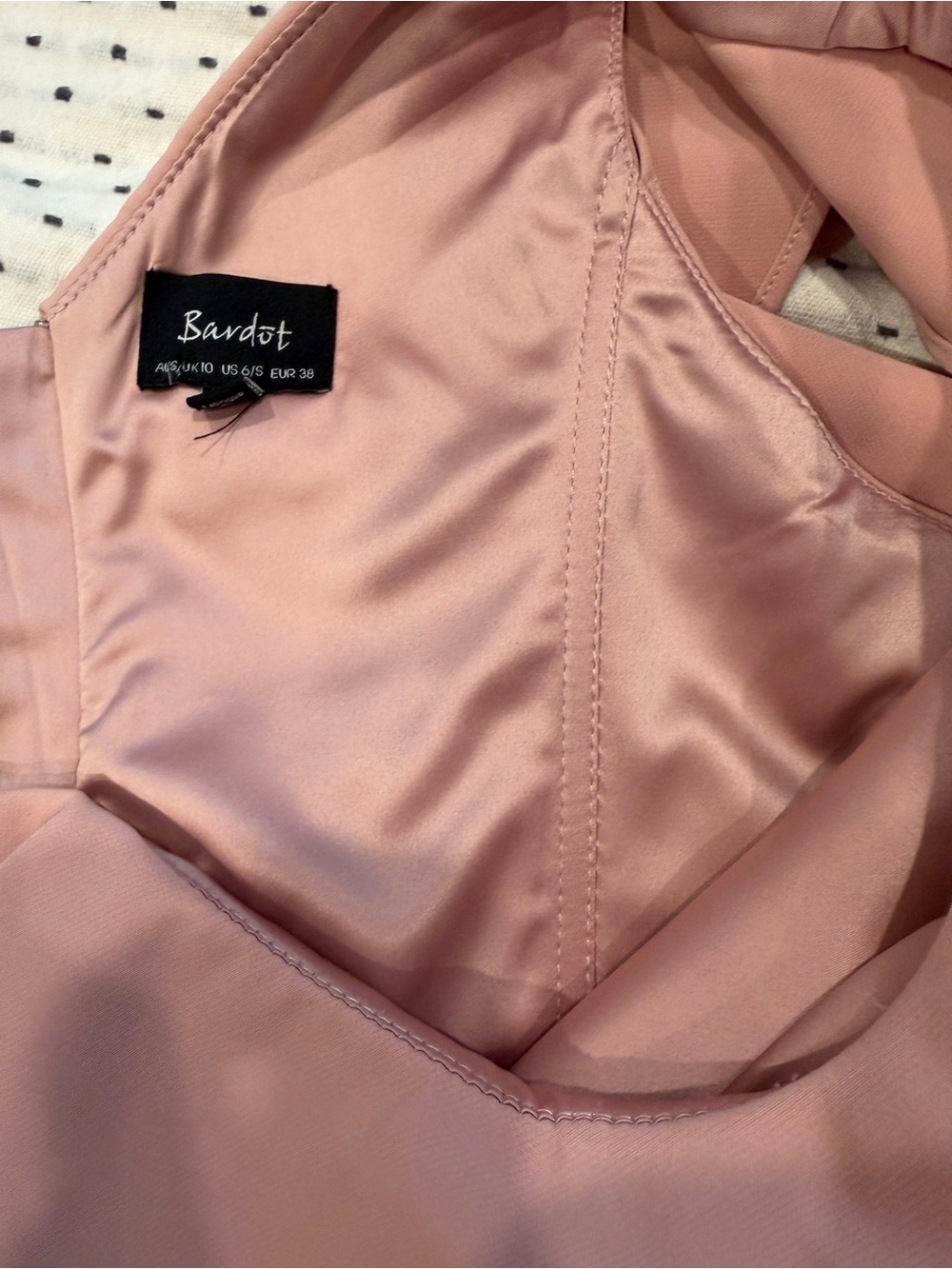 Bardot One Shoulder Ruffle Midi Cocktail Dress US 6 Pink - Picture 11 of 11